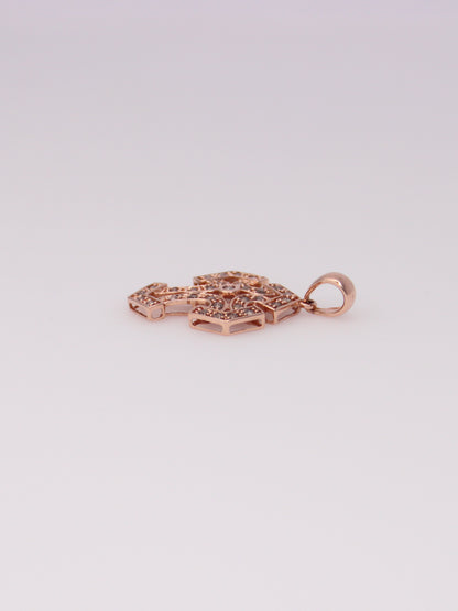 10K Rose Gold Chocolate Diamond Cross Pendant