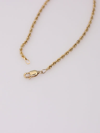 10K Yellow Gold Rope Bracelet