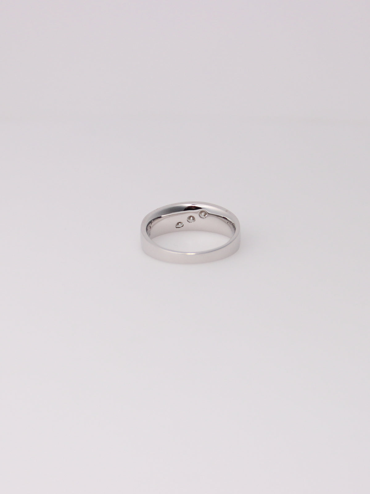 10K White Gold Triple Diamond Ring