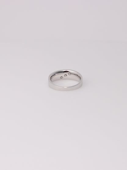 10K White Gold Triple Diamond Ring