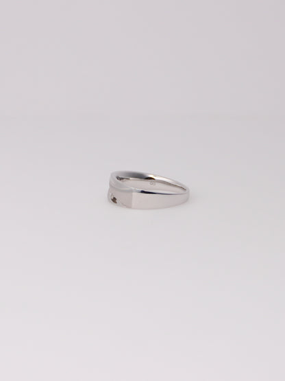 10K White Gold Triple Diamond Ring