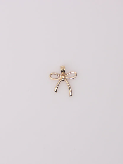 14K Yellow Gold Bow Pendant