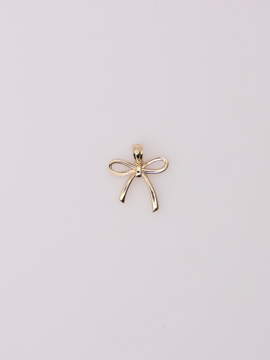 14K Yellow Gold Bow Pendant