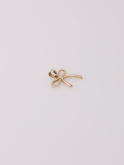 14K Yellow Gold Bow Pendant