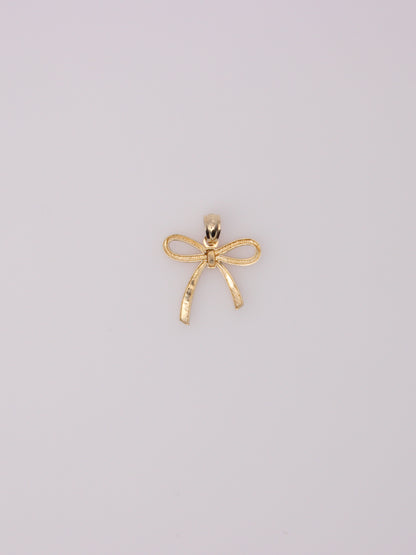 14K Yellow Gold Bow Pendant