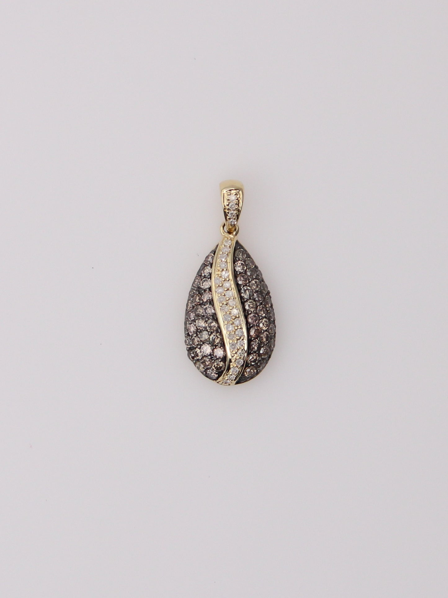 14K Yellow Gold Chocolate Diamond Pendant
