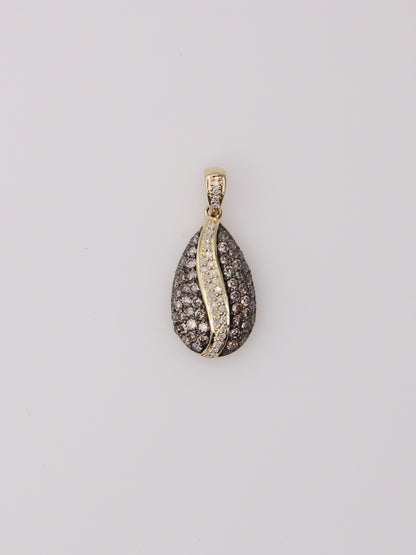 14K Yellow Gold Chocolate Diamond Pendant