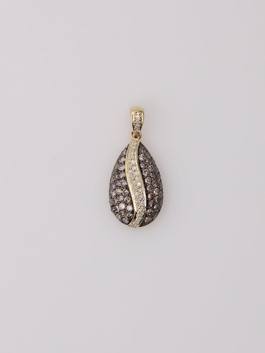 14K Yellow Gold Chocolate Diamond Pendant