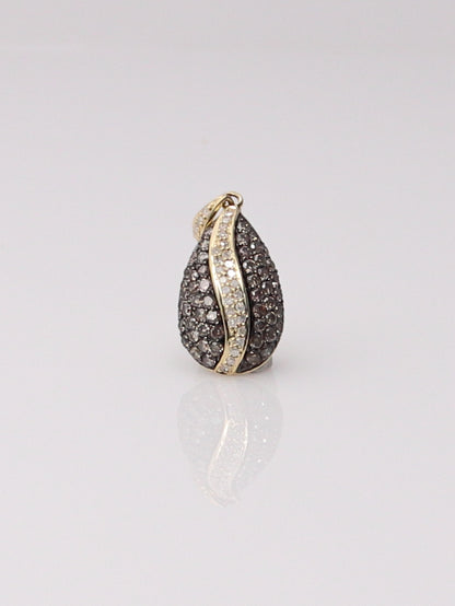 14K Yellow Gold Chocolate Diamond Pendant