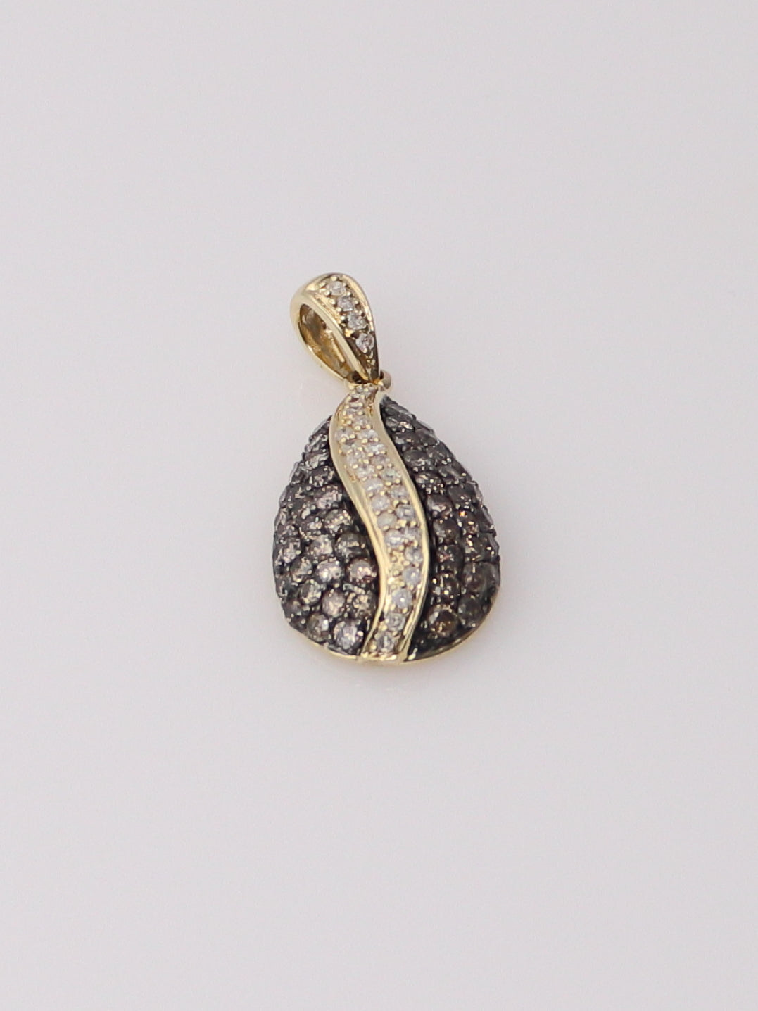14K Yellow Gold Chocolate Diamond Pendant