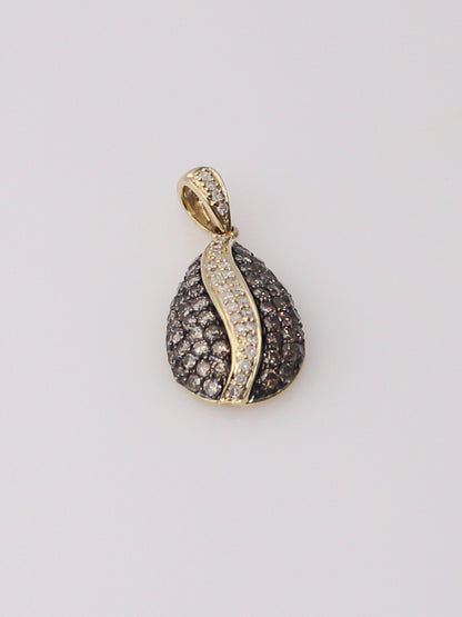 14K Yellow Gold Chocolate Diamond Pendant