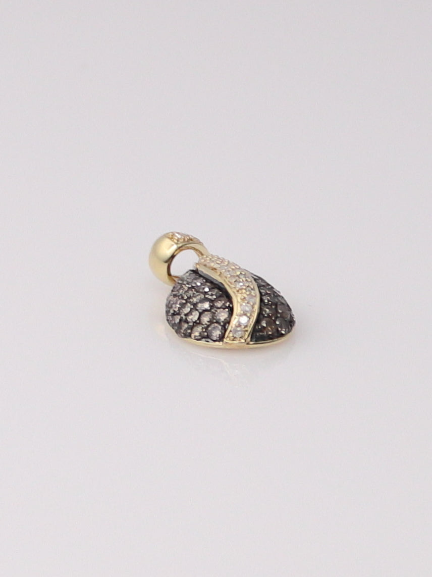 14K Yellow Gold Chocolate Diamond Pendant
