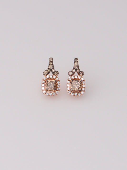14K Rose Gold Levian Chocolate Diamond Earrings
