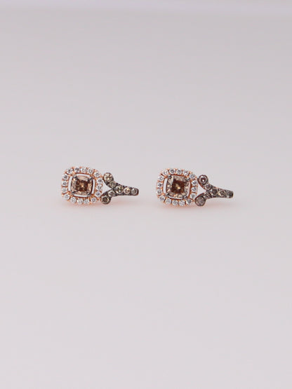 14K Rose Gold Levian Chocolate Diamond Earrings