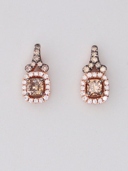 14K Rose Gold Levian Chocolate Diamond Earrings