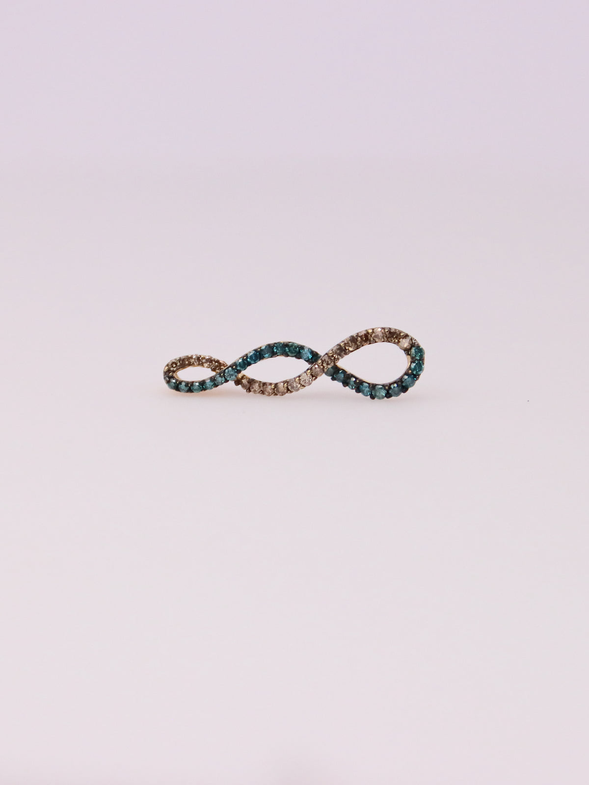 14K Yellow Gold Chocolate and Blue Diamond Swirl Pendant