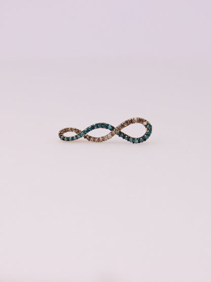 14K Yellow Gold Chocolate and Blue Diamond Swirl Pendant
