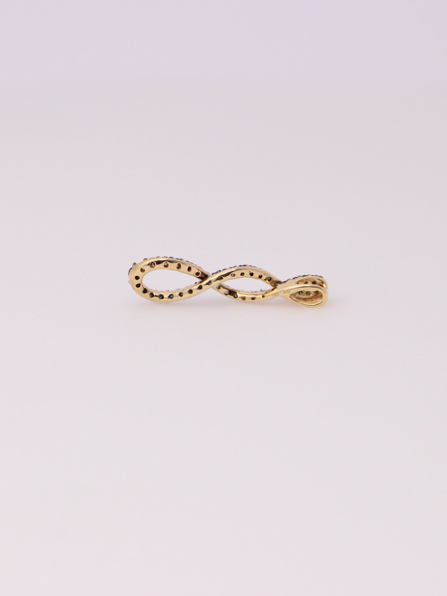 14K Yellow Gold Chocolate and Blue Diamond Swirl Pendant