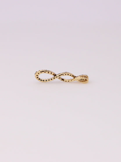 14K Yellow Gold Chocolate and Blue Diamond Swirl Pendant
