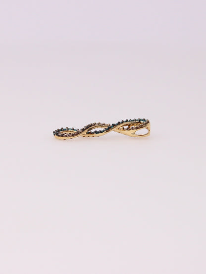 14K Yellow Gold Chocolate and Blue Diamond Swirl Pendant