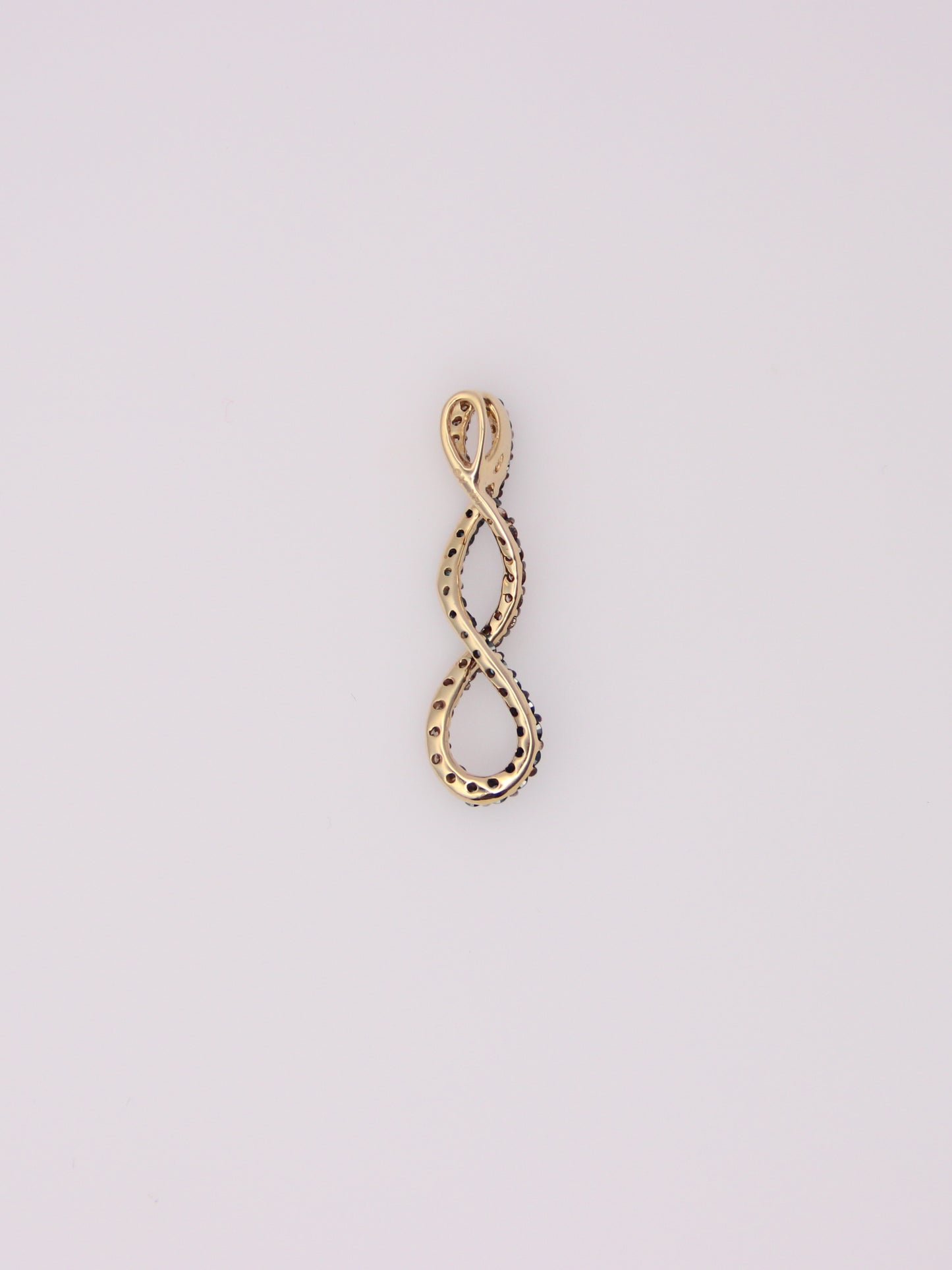 14K Yellow Gold Chocolate and Blue Diamond Swirl Pendant