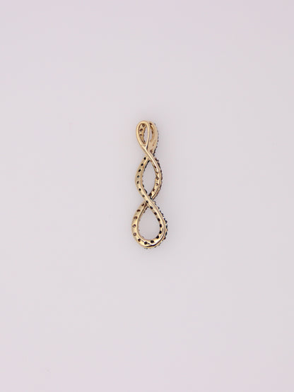 14K Yellow Gold Chocolate and Blue Diamond Swirl Pendant