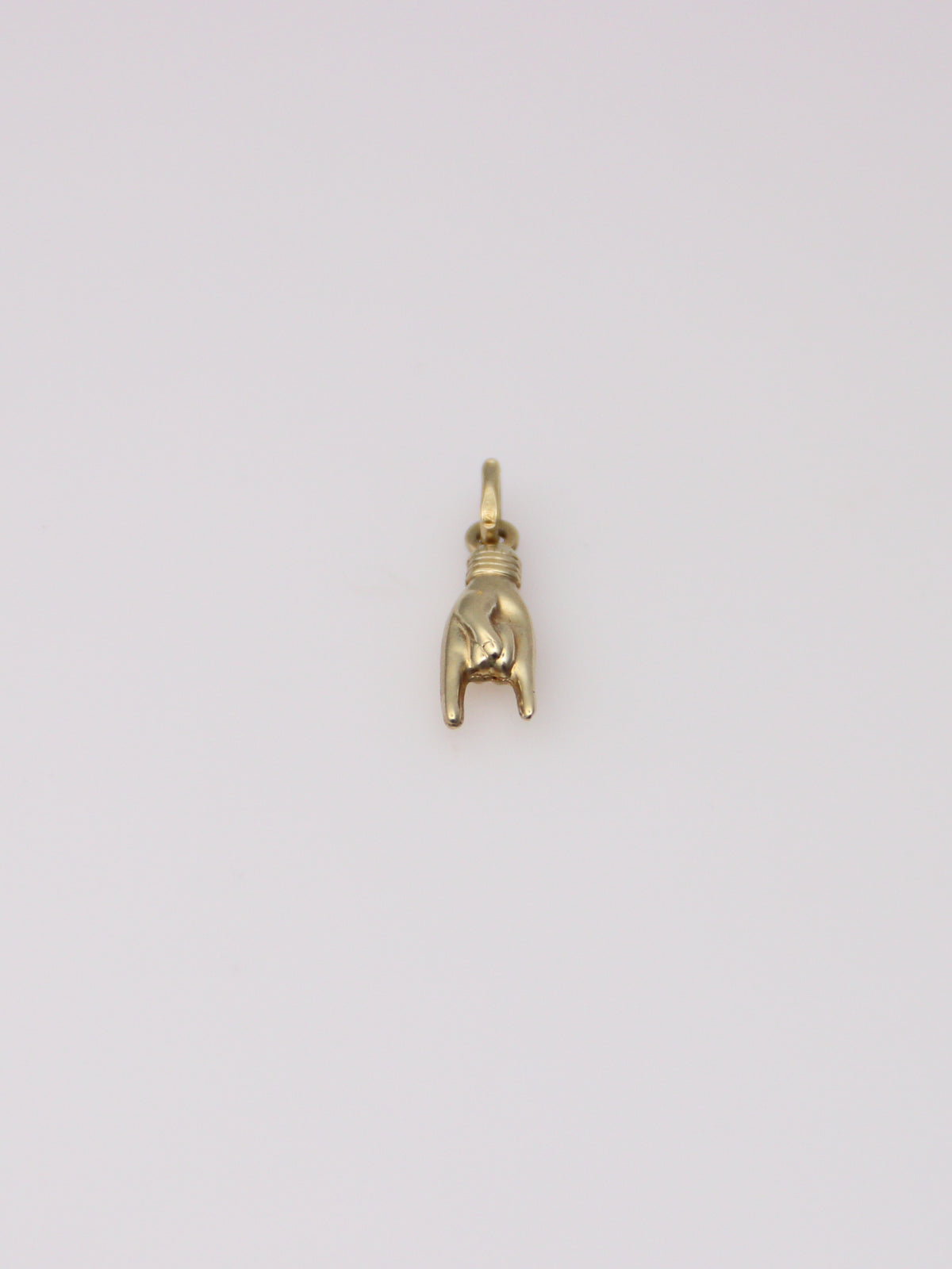 14K Yellow Gold Cornuta Hand Pendant