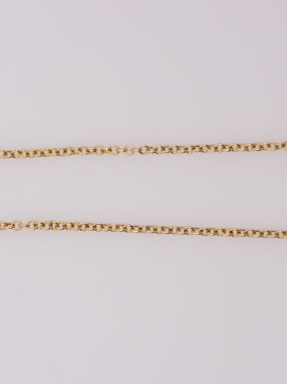 14K Yellow Gold Beaded Quartz Drop Necklace