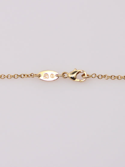 14K Yellow Gold Beaded Quartz Drop Necklace
