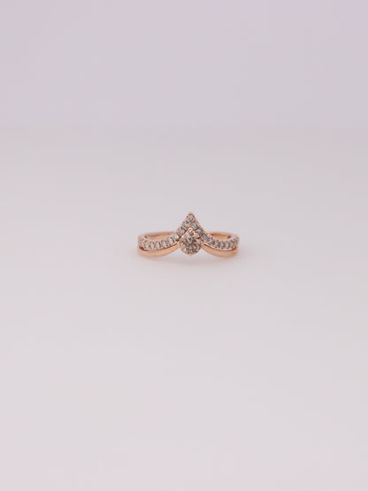 14K Rose Gold Levian Chocolate Diamond Teardrop Ring