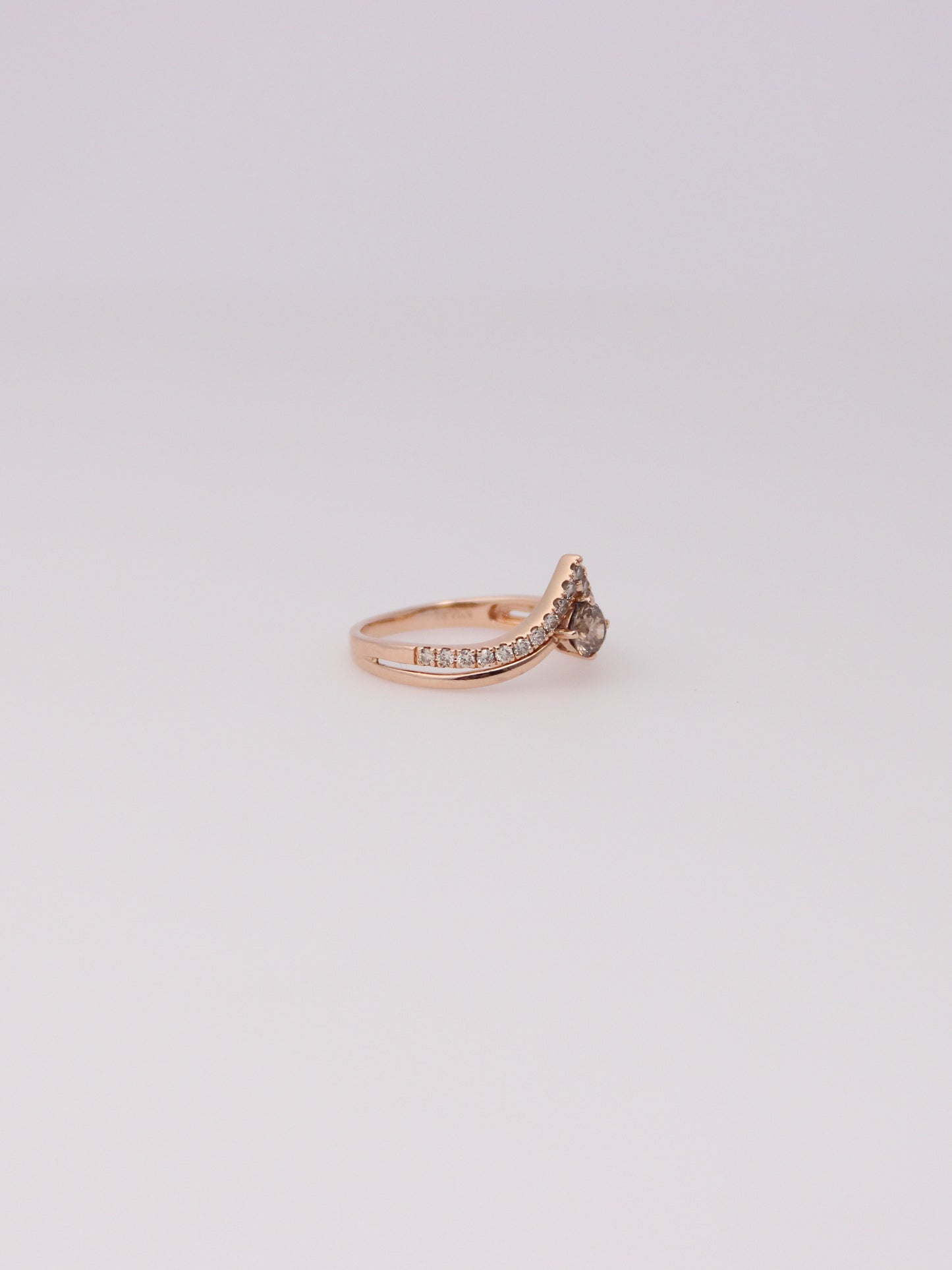14K Rose Gold Levian Chocolate Diamond Teardrop Ring