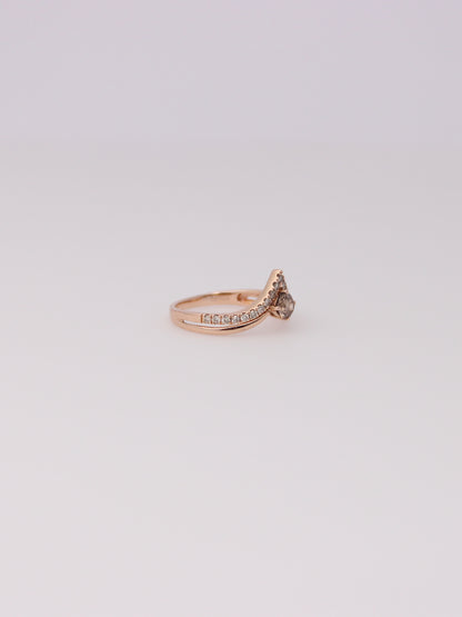 14K Rose Gold Levian Chocolate Diamond Teardrop Ring