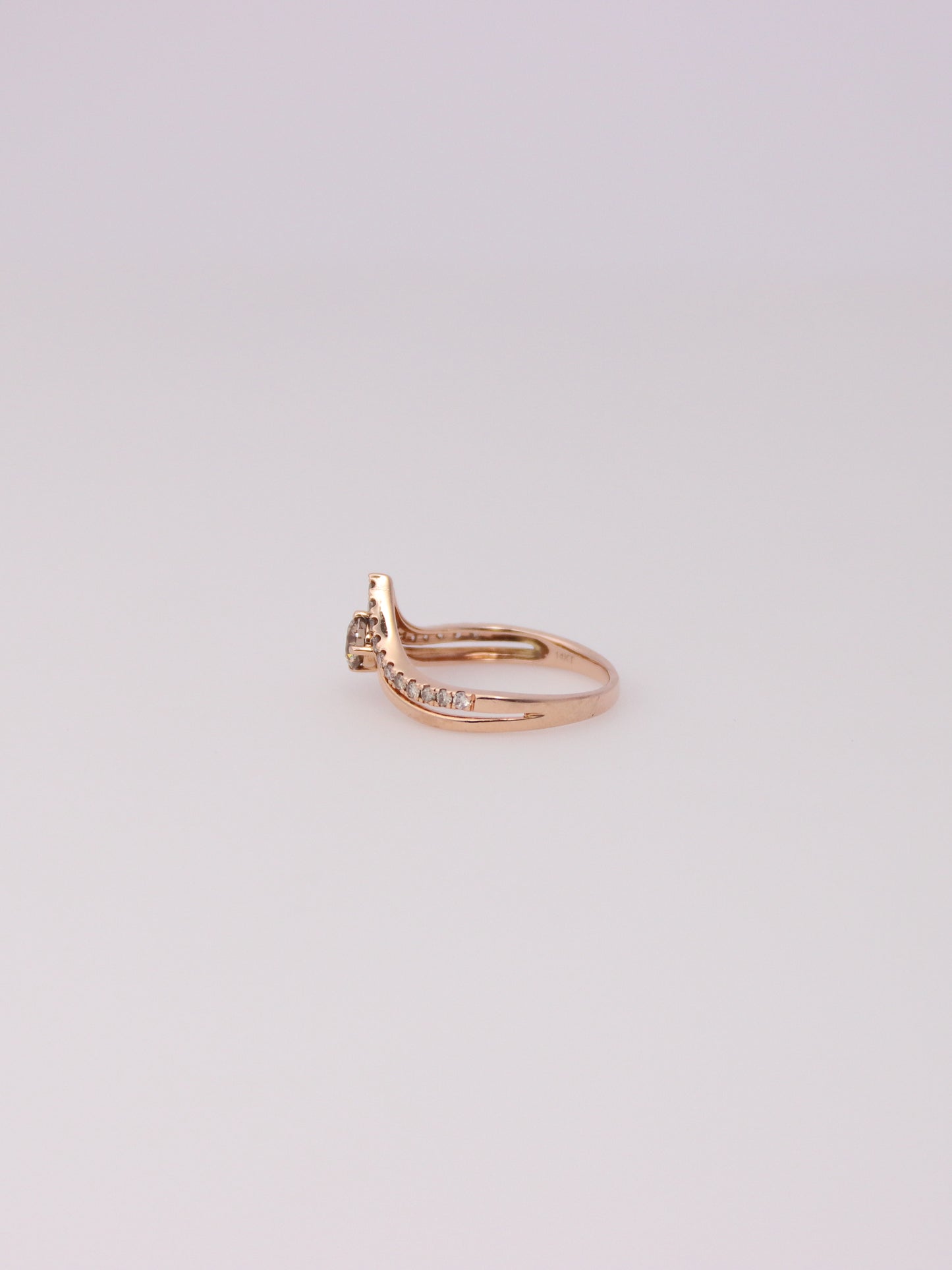 14K Rose Gold Levian Chocolate Diamond Teardrop Ring