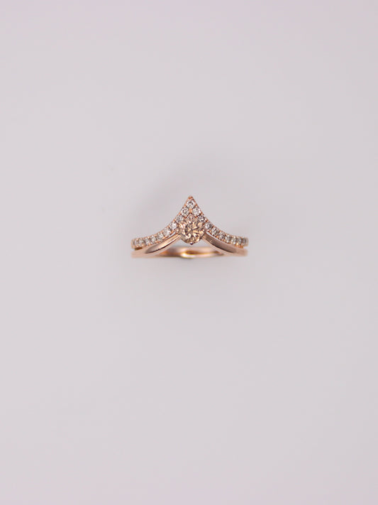 14K Rose Gold Levian Chocolate Diamond Teardrop Ring