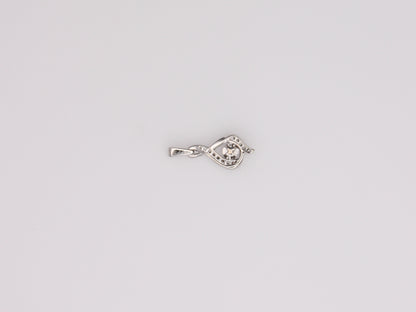 14K White Gold Waved Diamond Pendant