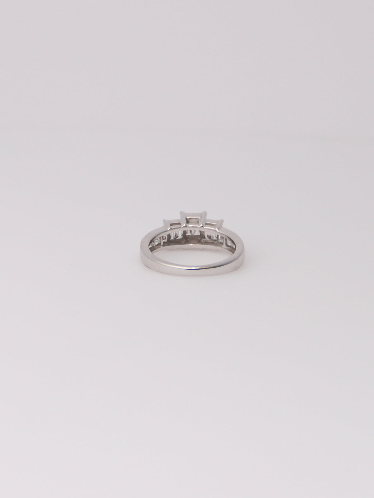 14K White Gold Emerald Cut Diamond Ring