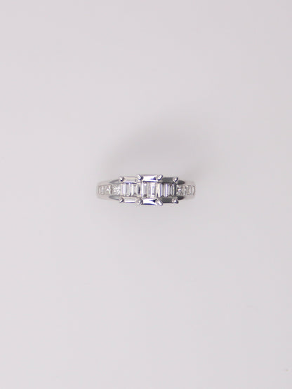 14K White Gold Emerald Cut Diamond Ring