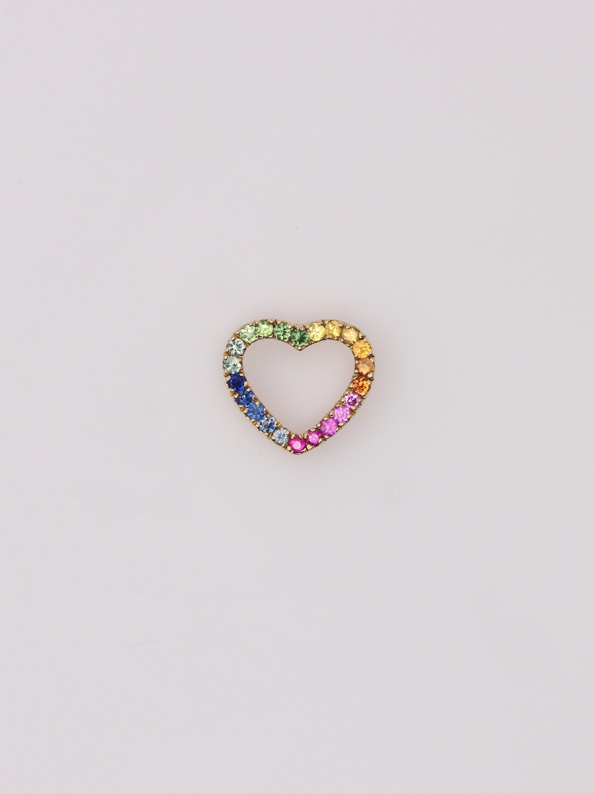 10K Yellow Gold Rainbow Topaz Heart Pendant