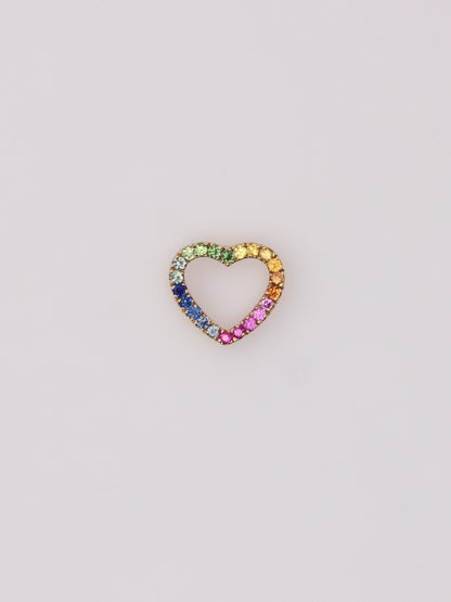 10K Yellow Gold Rainbow Topaz Heart Pendant
