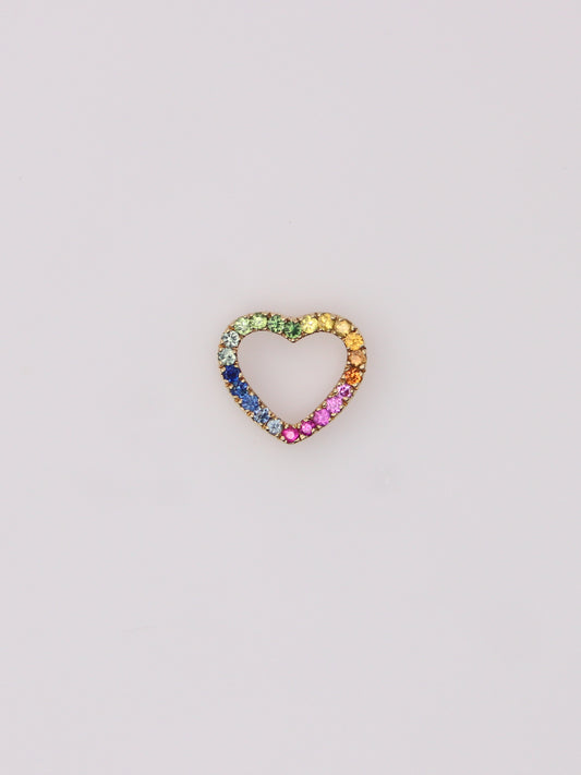 10K Yellow Gold Rainbow Topaz Heart Pendant