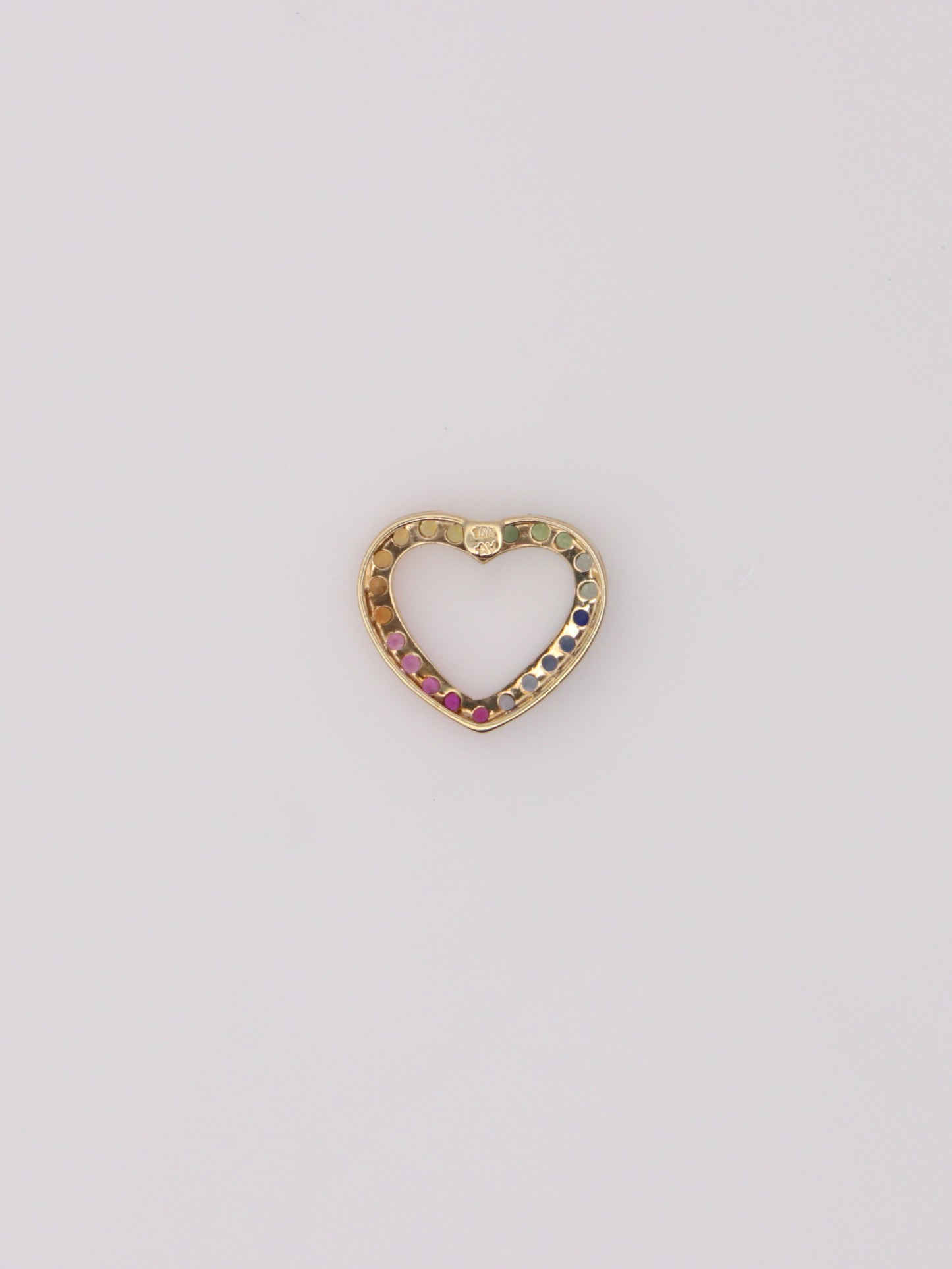 10K Yellow Gold Rainbow Topaz Heart Pendant