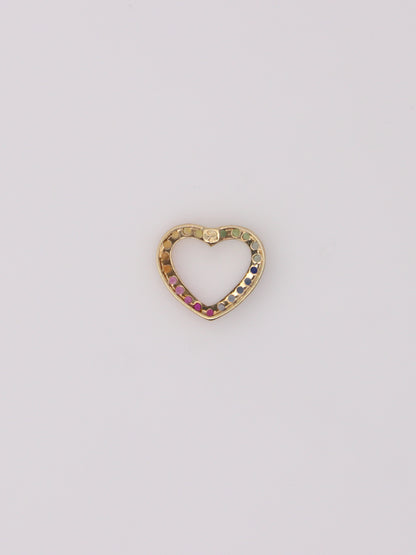 10K Yellow Gold Rainbow Topaz Heart Pendant