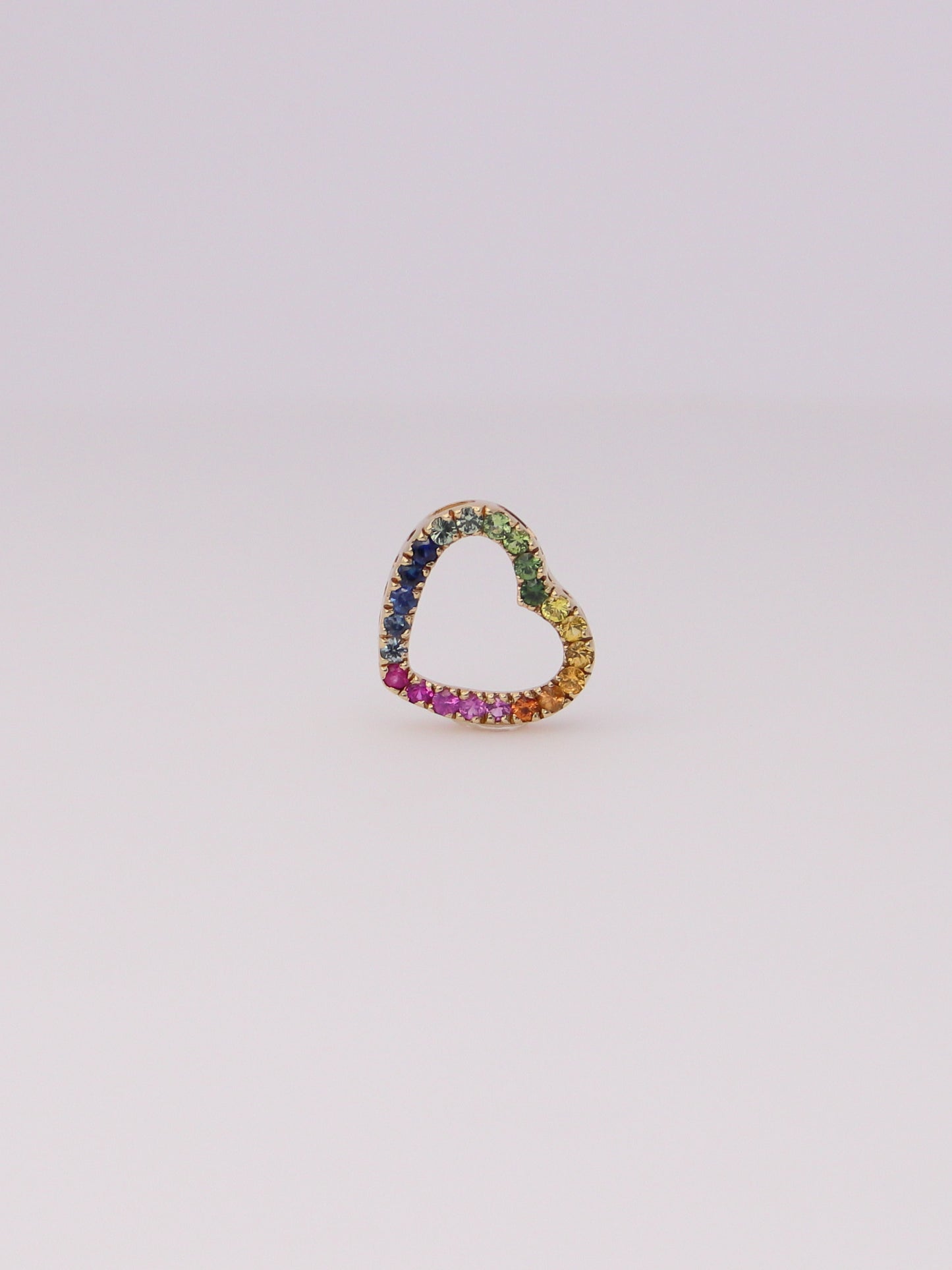 10K Yellow Gold Rainbow Topaz Heart Pendant