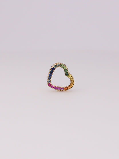 10K Yellow Gold Rainbow Topaz Heart Pendant