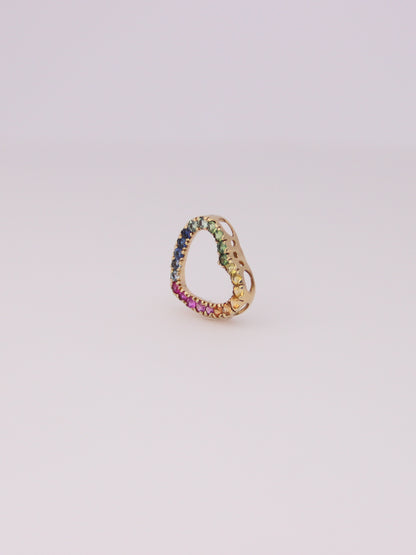 10K Yellow Gold Rainbow Topaz Heart Pendant