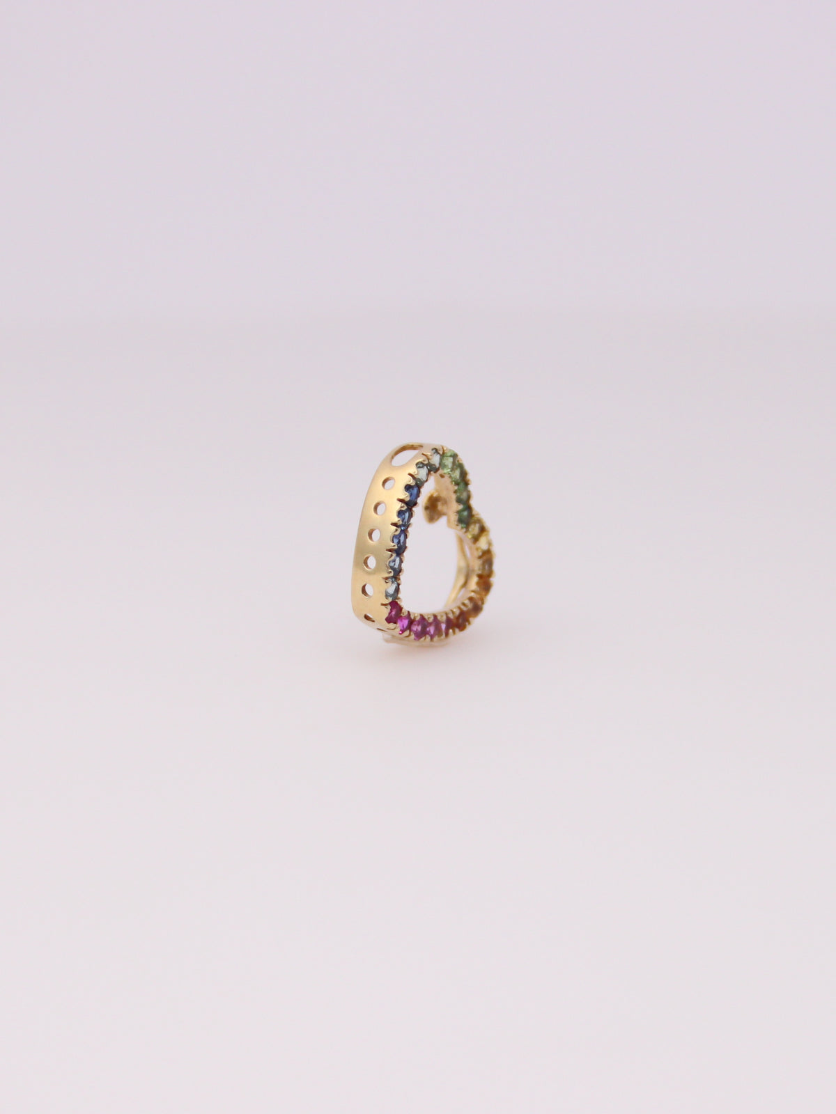 10K Yellow Gold Rainbow Topaz Heart Pendant