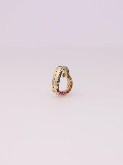 10K Yellow Gold Rainbow Topaz Heart Pendant