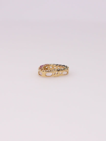 10K Yellow Gold Rainbow Topaz Heart Pendant