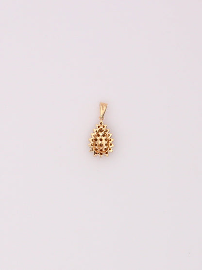 14K Yellow Gold Chocolate Diamond Cluster Pendant