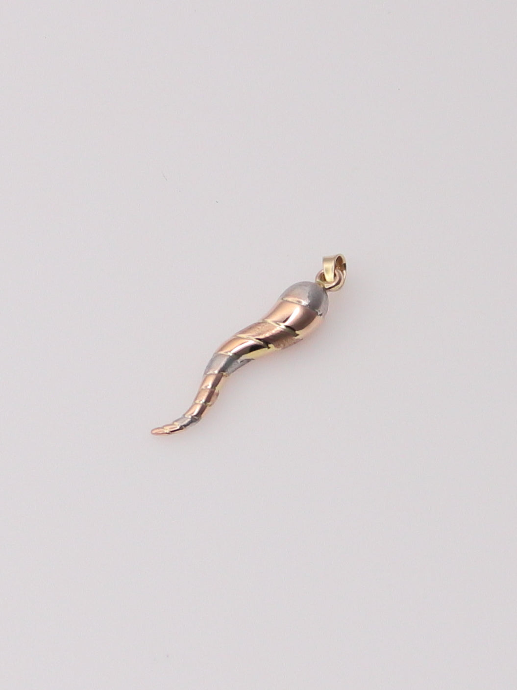 14K Tri-Tone Italian Horn Pendant